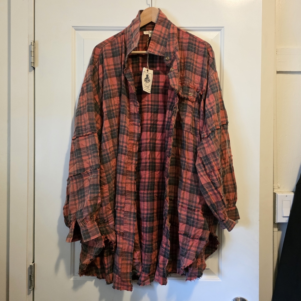 Oversized Plaid Button Shacket